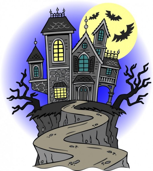 image of haunted house on a hill spooky stories writing course